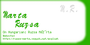 marta ruzsa business card